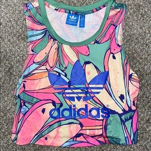 Tropical Adidas crop top